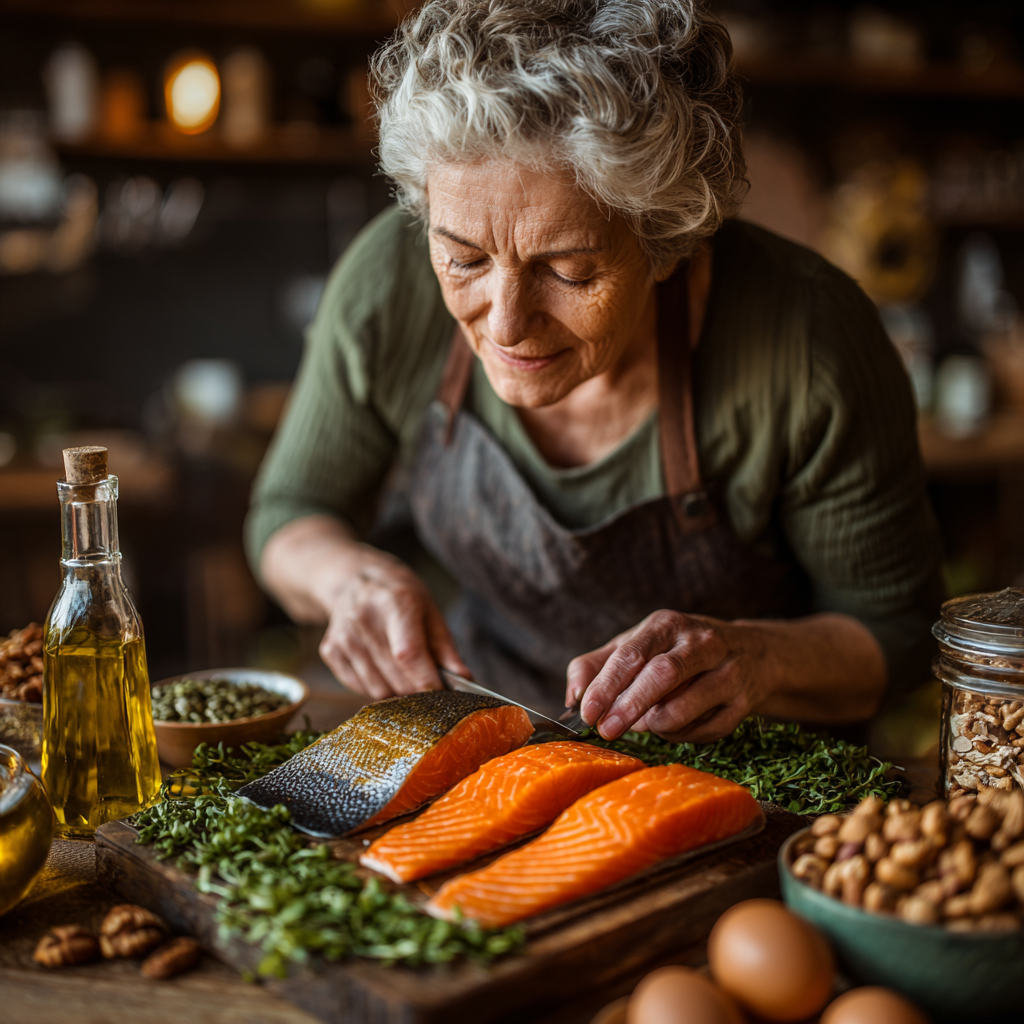 Досвідчений дієтолог консультує літню жінку щодо здорового харчування